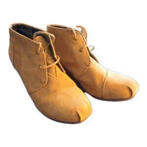 BOBS Skechers Suede Ankle Boots Size 10 Chestnut Plaid Lined Boho